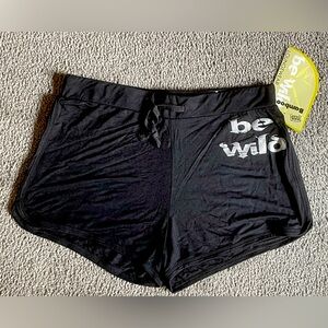 NWT WILD HABITAT BAMBOO LOUNGEWEAR SHORTS. BE WILD! Black. Size M.